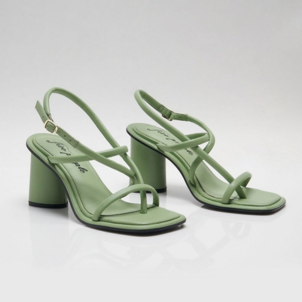 NEW Free People Secretly Sage Green Perth Strappy Slingback Heels - Picture 14 of 16